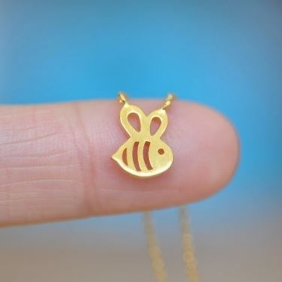 LAST ONE! Sterling Silver Tiny Baby Bee Necklace  - Picture 1 of 4